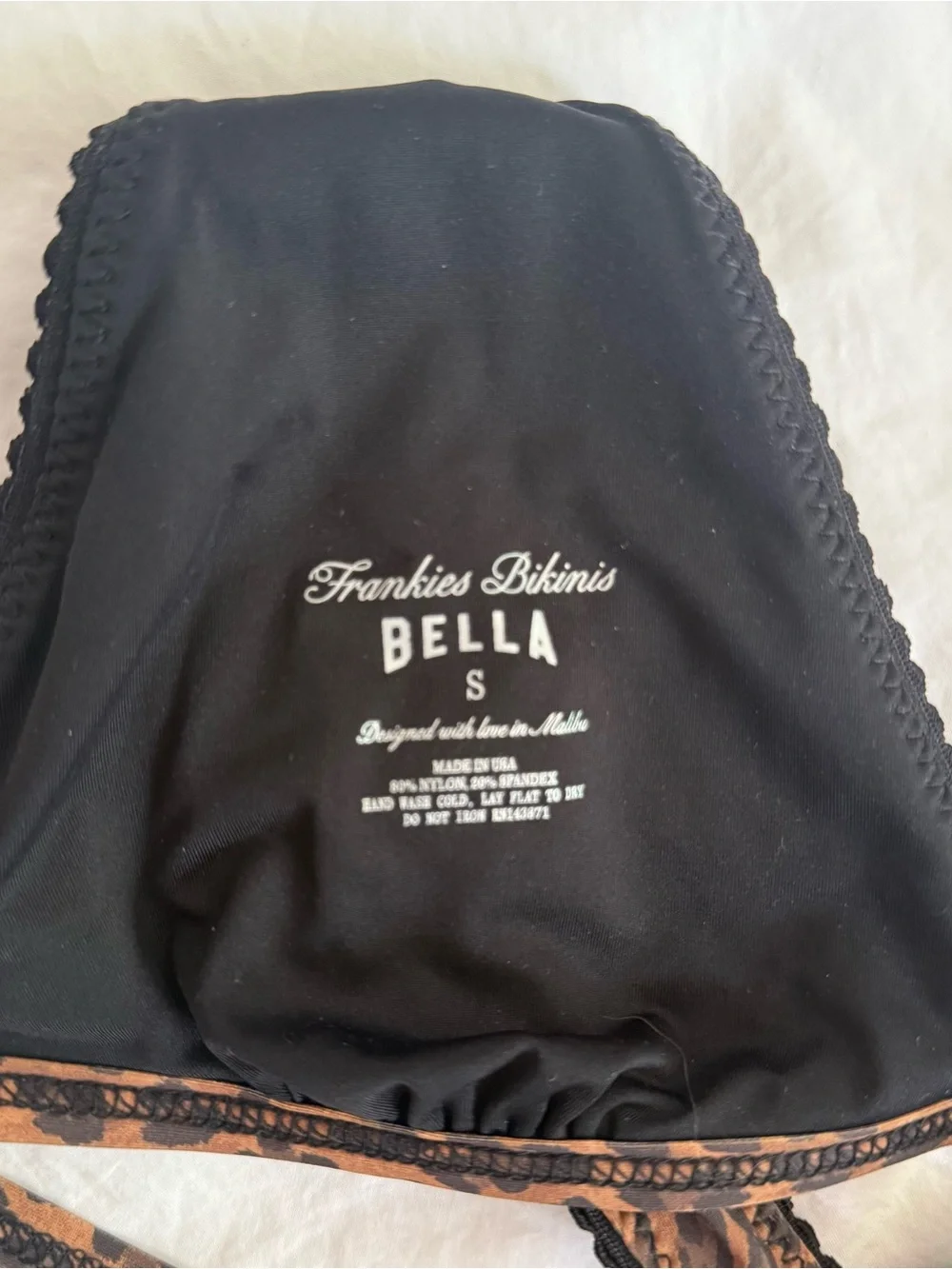 NWOT Frankies Bikinis x Bella Hadid Frank Bikini Top in Leopard Print
